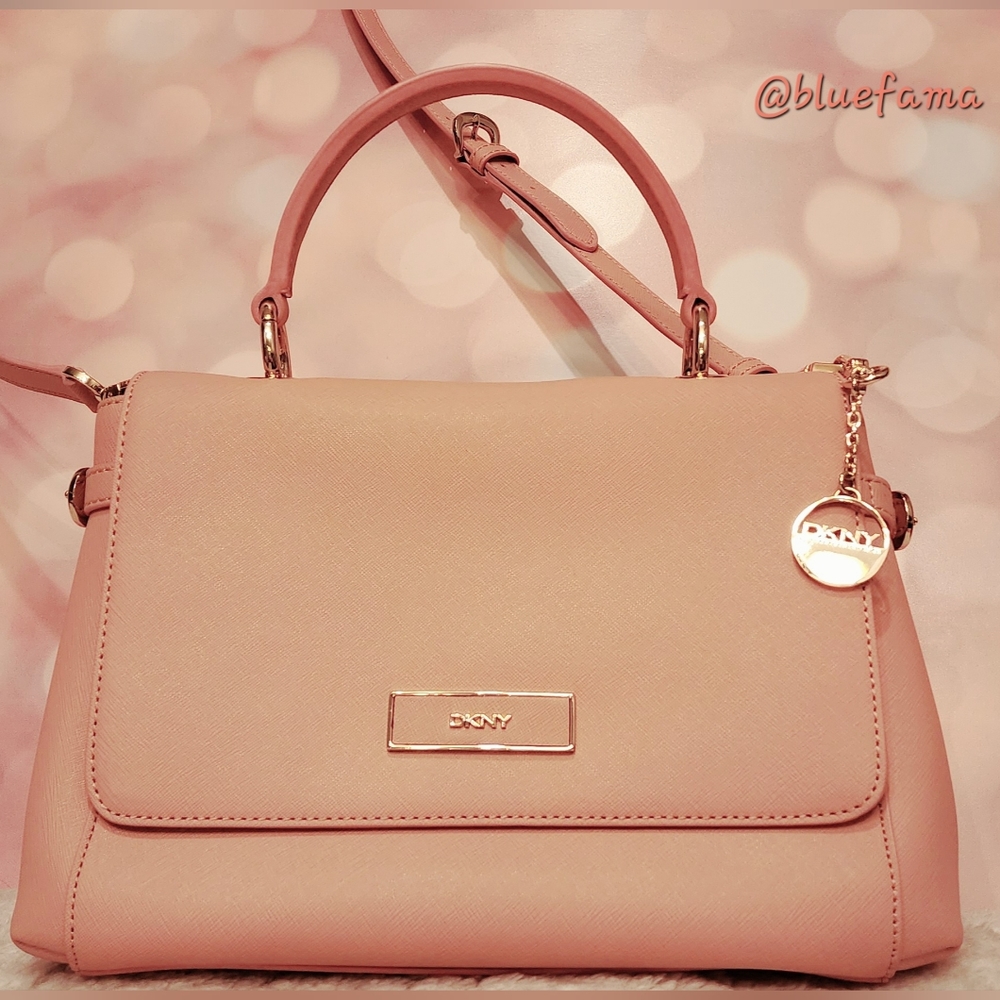 DKNY Blush Pink Saffiano Leather Handbag/Satchel (New with Dust Bag, no Tag)